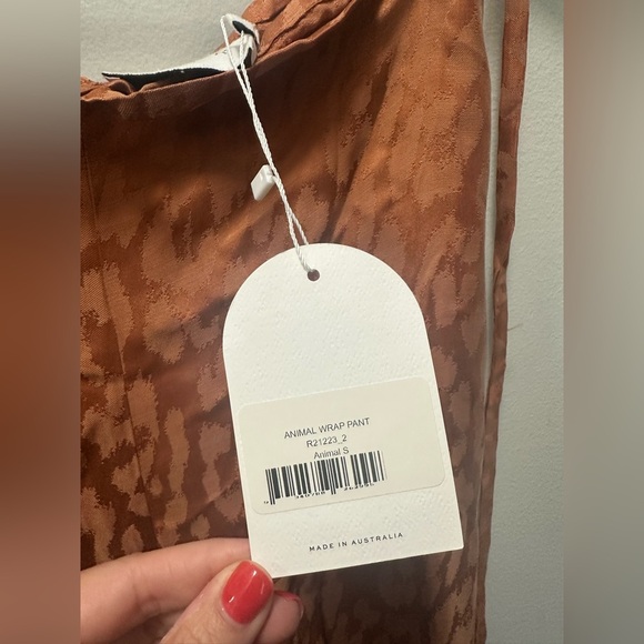 NWT! Revolve X Rumer the Label Animal Wrap Pant - Rust. Size Small. $270 - Picture 7 of 9